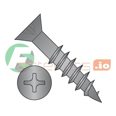 Newport Fasteners Wood Screw, #8, 2-1/2 in, Black Oxide Steel Flat Head Phillips Drive, 2200 PK 741699